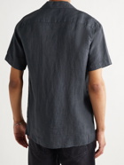 NN07 - Miyagi Camp-Collar Linen Shirt - Gray