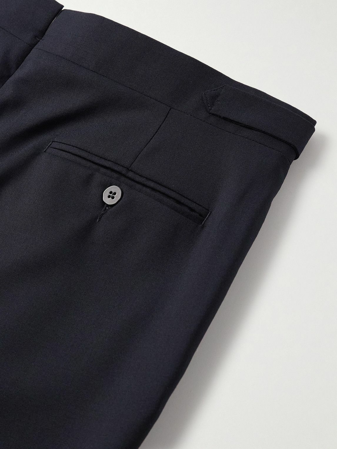 Stòffa - Straight-Leg Pleated Wool Suit Trousers - Blue