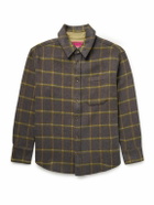 The Elder Statesman - Checked Brushed Wool-Blend Overshirt - Brown