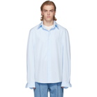 Hed Mayner Blue Oversized Poplin Shirt
