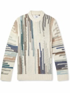 NN07 - Brady 6524 Intarsia Wool-Blend Sweater - Neutrals