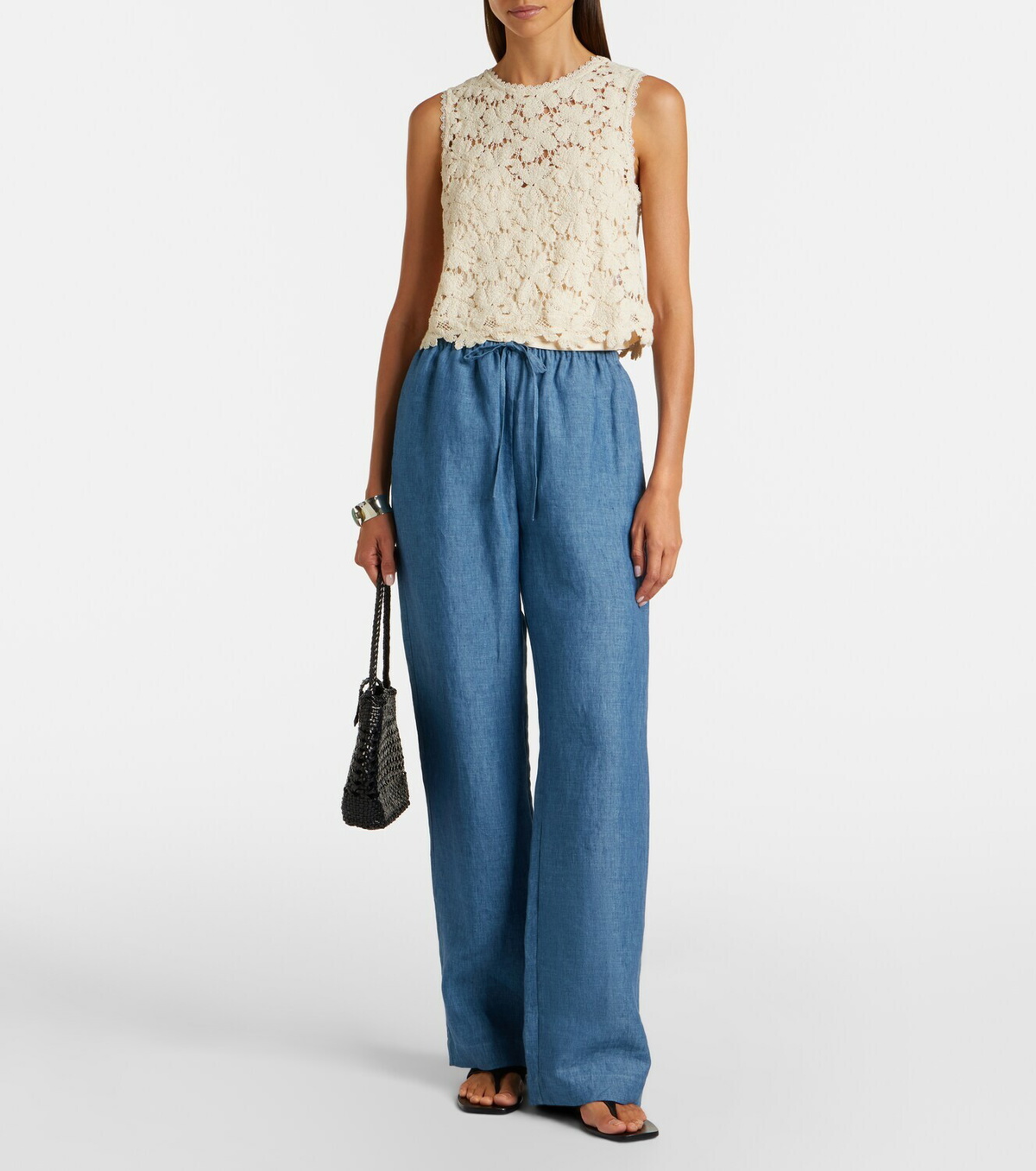 Velvet Simona cotton-blend guipure lace top