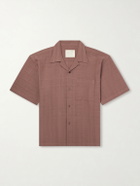 Kardo - Rohit Convertible-Collar Cotton-Jacquard Shirt - Brown