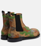 JW Anderson Camouflage embellished suede Chelsea boots