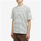 Folk Men's Textured Stripe T-Shirt in Ecru/Black