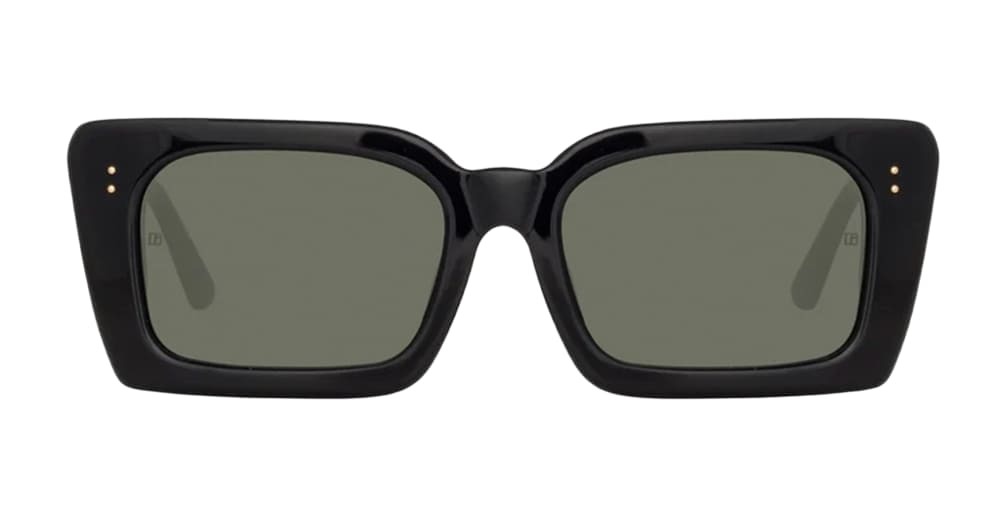 Linda Farrow Nieve - Black / Yellow Gold Sunglasses