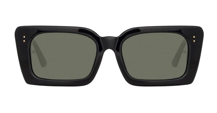 Photo: Linda Farrow Nieve - Black / Yellow Gold Sunglasses