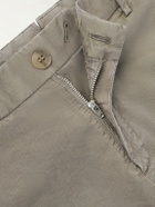 Sunspel - Straight-Leg Garment-Dyed Cotton-Blend Twill Chinos - Brown