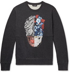 Alexander McQueen - Printed Loopback Cotton-Jersey Sweatshirt - Men - Charcoal