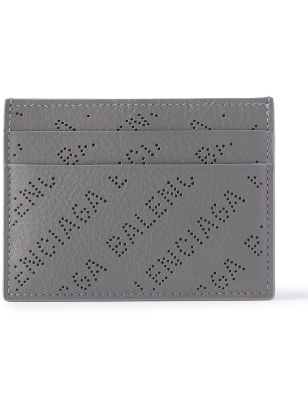 Photo: Balenciaga - Logo-Perforated Leather Cardholder