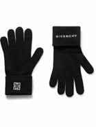 Givenchy - 4G Logo-Embroidered Wool and Cashmere-Blend Gloves