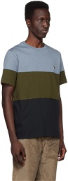 PS by Paul Smith Blue & Green Colorblock Zebra T-Shirt