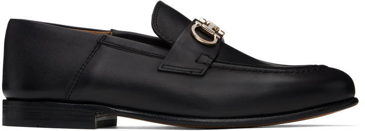 Photo: Ferragamo Black Gancini Ornament Mule Loafers