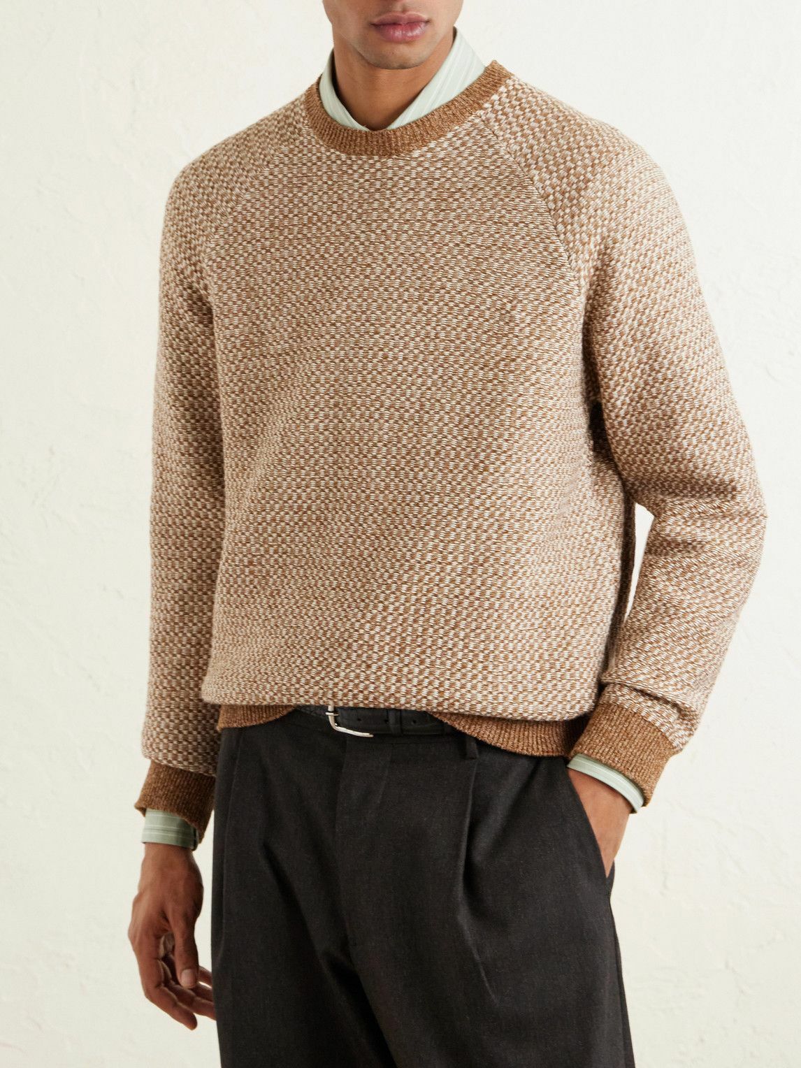 Inis Meáin - Tonnta Linen, Cotton and Cashmere-Blend Sweater - Brown