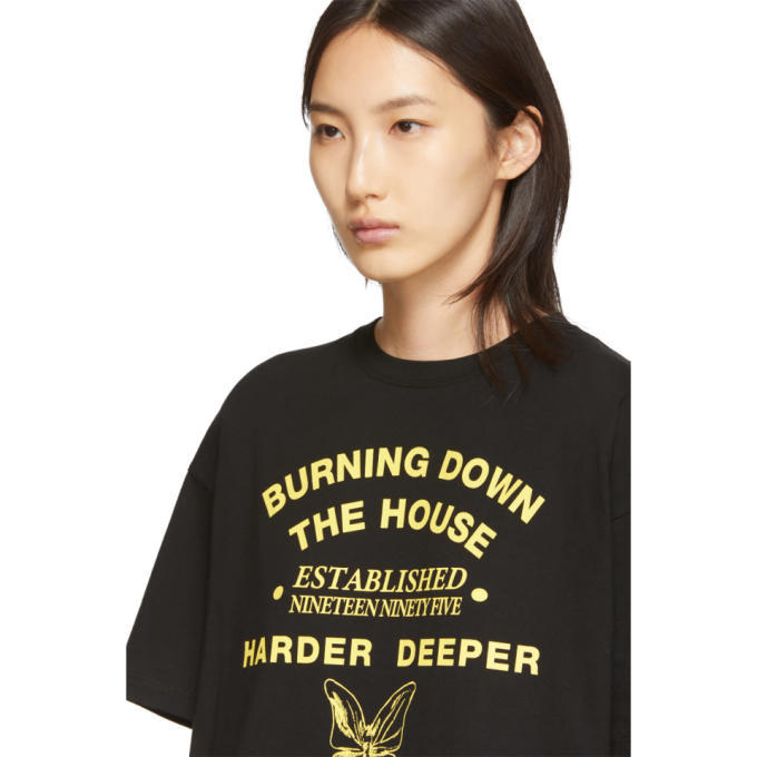 Raf Simons Black Oversized Harder Deeper T-Shirt