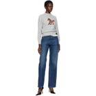 Stella McCartney Gray Watercolour Horse Sweatshirt
