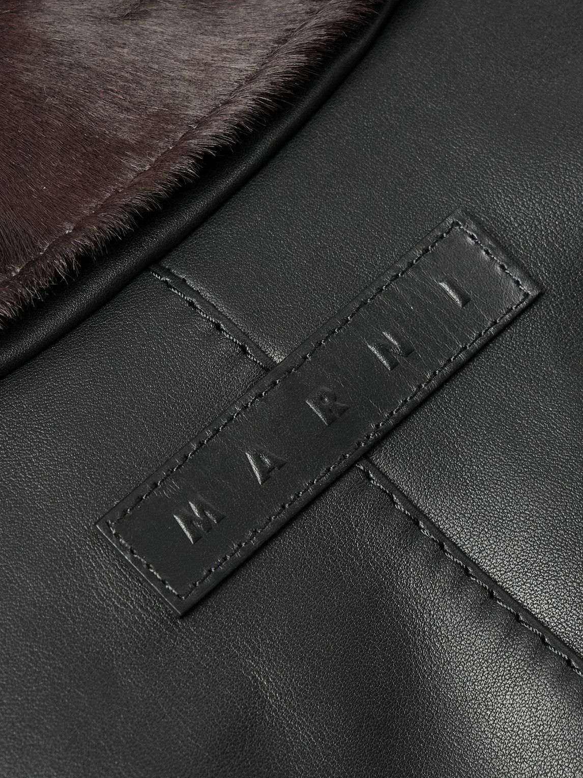 Marni - Leather-Trimmed Calf Hair Jacket - Black