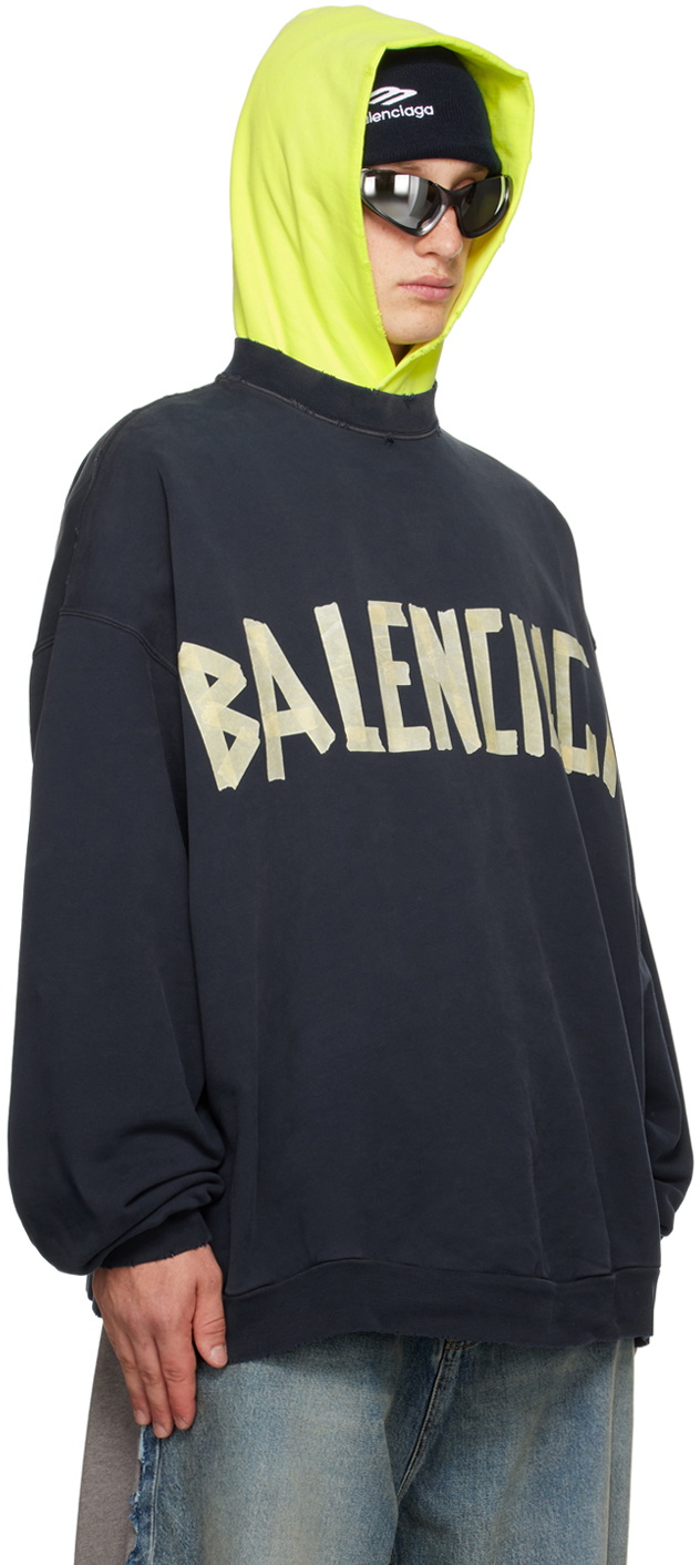 Balenciaga Navy Oversized Sweatshirt