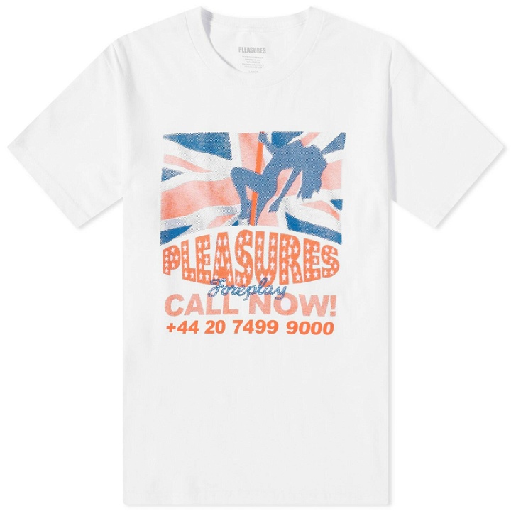 Photo: Pleasures Men's Call Now T-Shirt in White