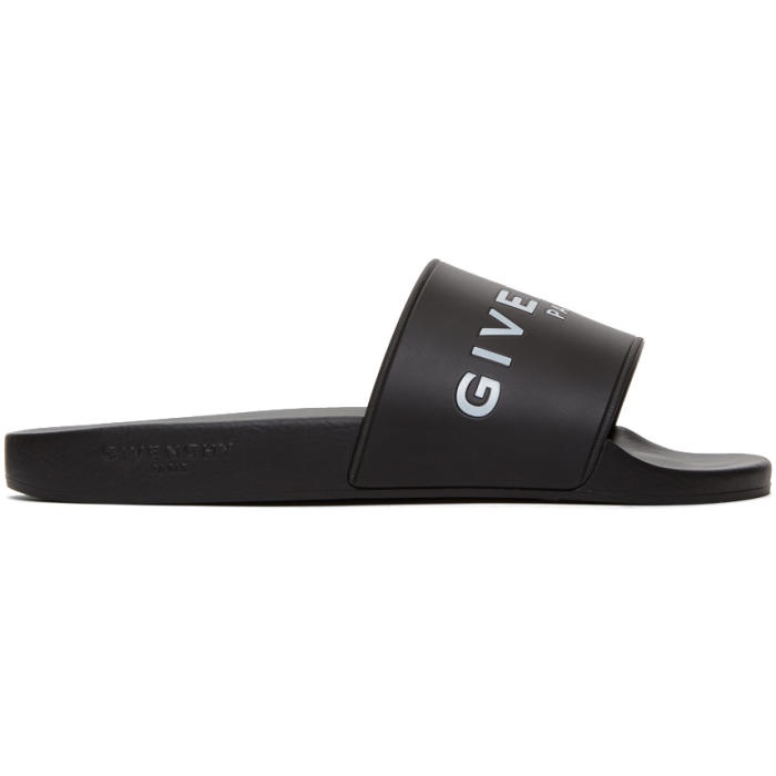 Photo: Givenchy Black Logo Pool Slides 