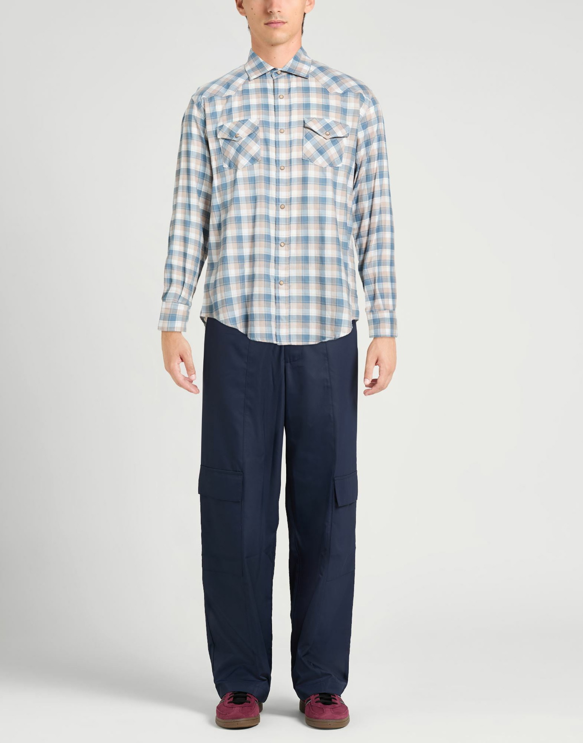 Eleventy Mens Shirt Slate in Blue