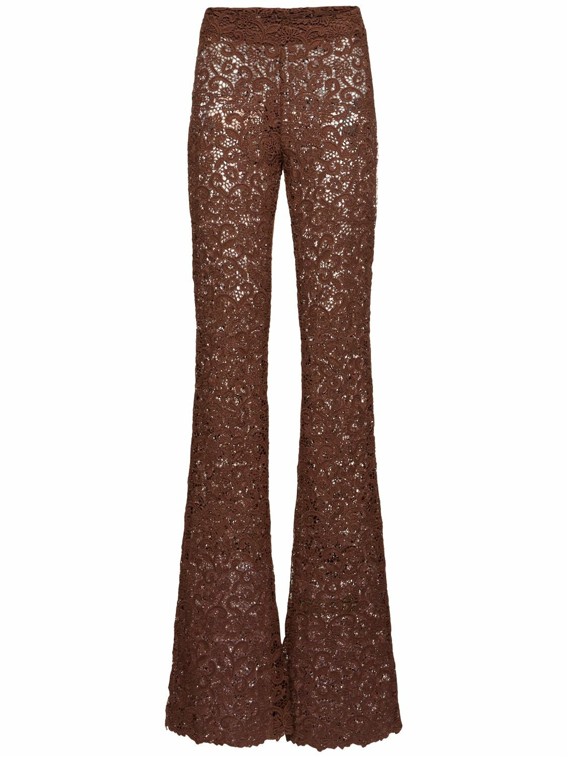 ERMANNO SCERVINO Cotton Blend Lace Flared Pants Ermanno Scervino