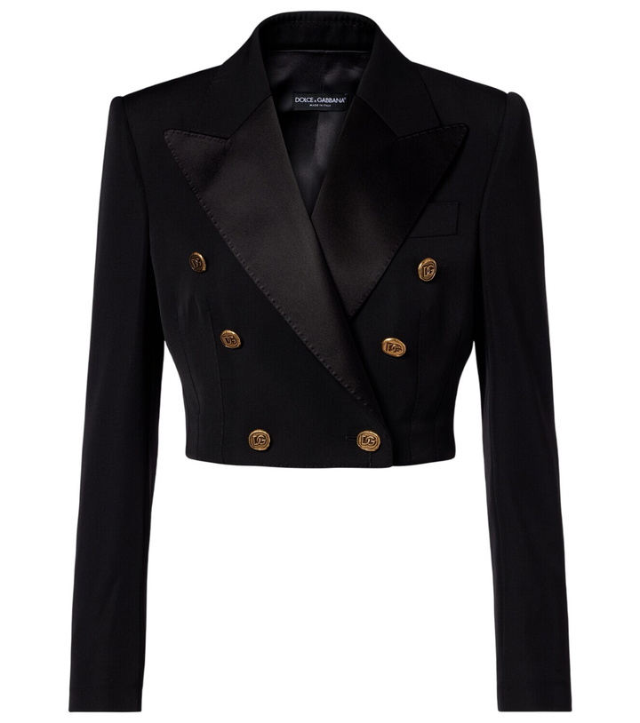 Photo: Dolce&Gabbana Cropped wool and silk-blend jacket