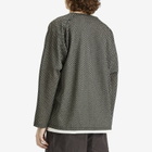 Needles Men's Woven V-Neck Cardigan in Black/Natural Grid