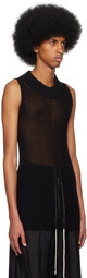 Rick Owens Black Sheer Tank Top