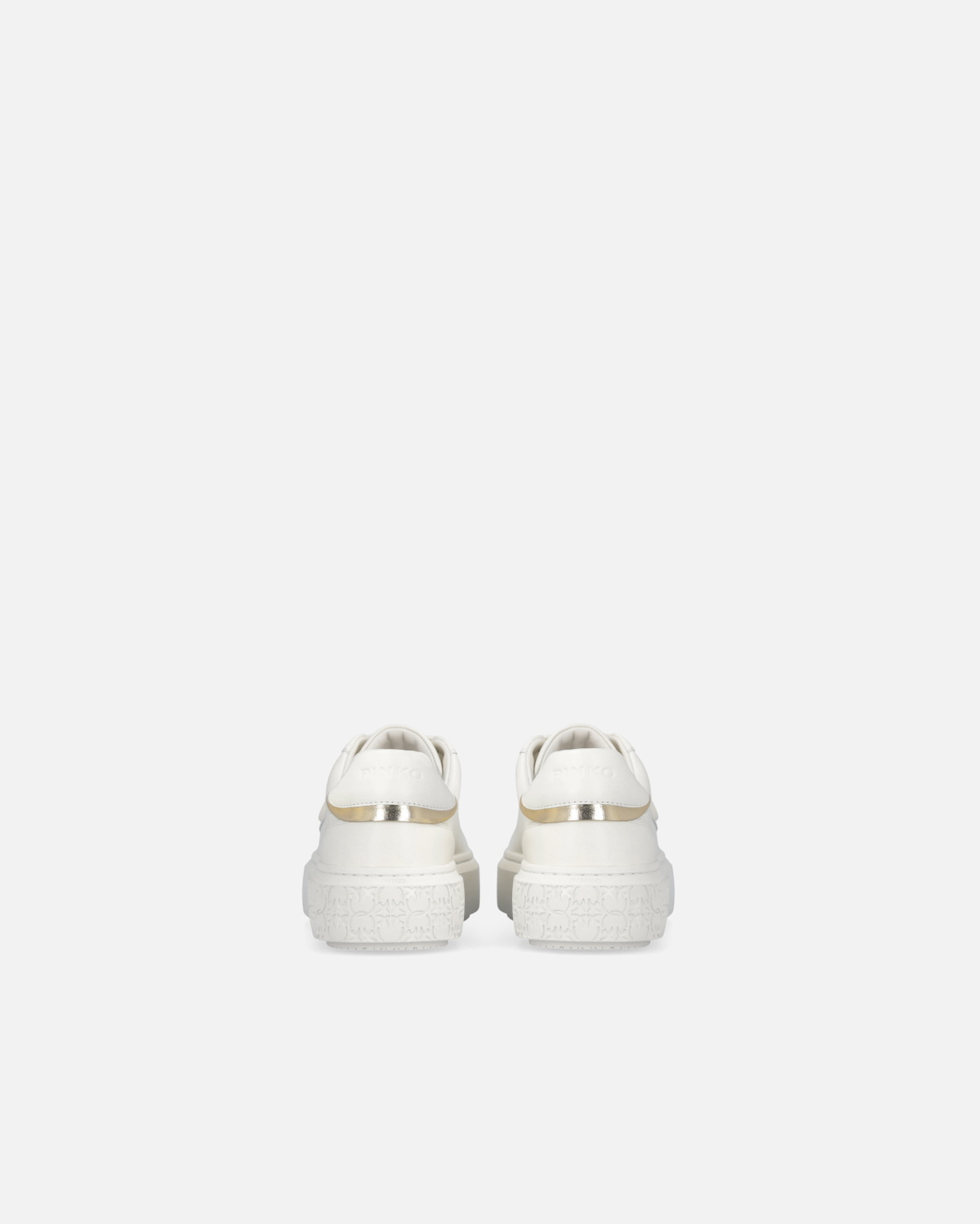 Pinko Leather Sneakers With Platform Sole Milk White