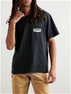 Cherry Los Angeles - Soaring Eagle Garment-Dyed Logo-Print Cotton-Jersey T-Shirt - Black