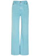 Chloe Embroidered Straight-leg Jeans Light Blue