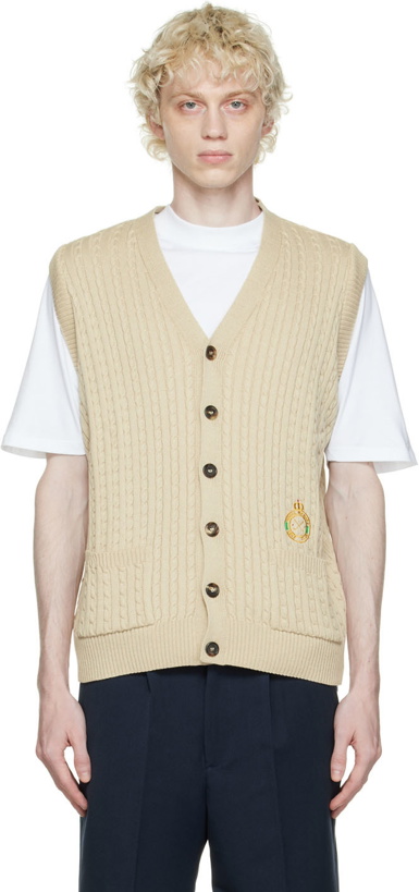 Photo: Manors Golf Beige Embroidered Vest
