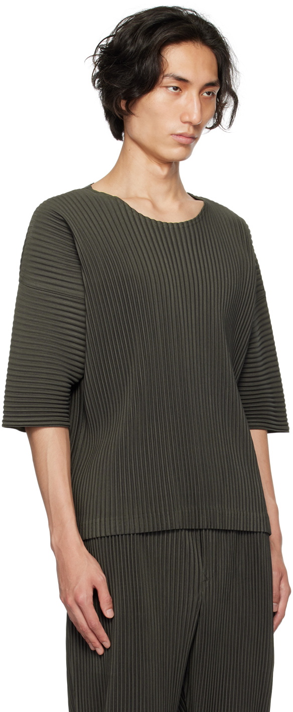 HOMME PLISSÉ ISSEY MIYAKE Khaki Monthly Color July T-Shirt Homme