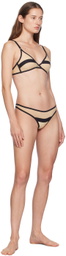 Yasmine Eslami Black & Tan Serena Thong