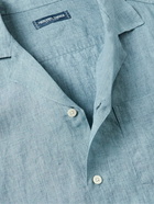 Frescobol Carioca - Angelo Camp-Collar Linen Shirt - Blue