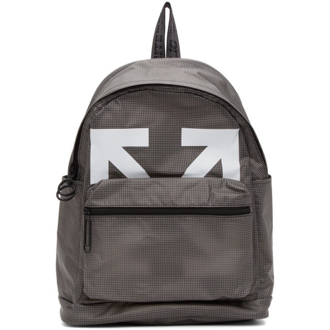 Photo: Off-White Grey and White Arrows PVC Backpack