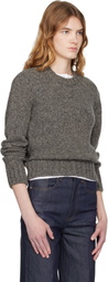 A.P.C. Gray Short Round Neck Sweater