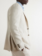 Canali - Kai Herringbone Wool, Linen and Silk-Blend Blazer - Neutrals