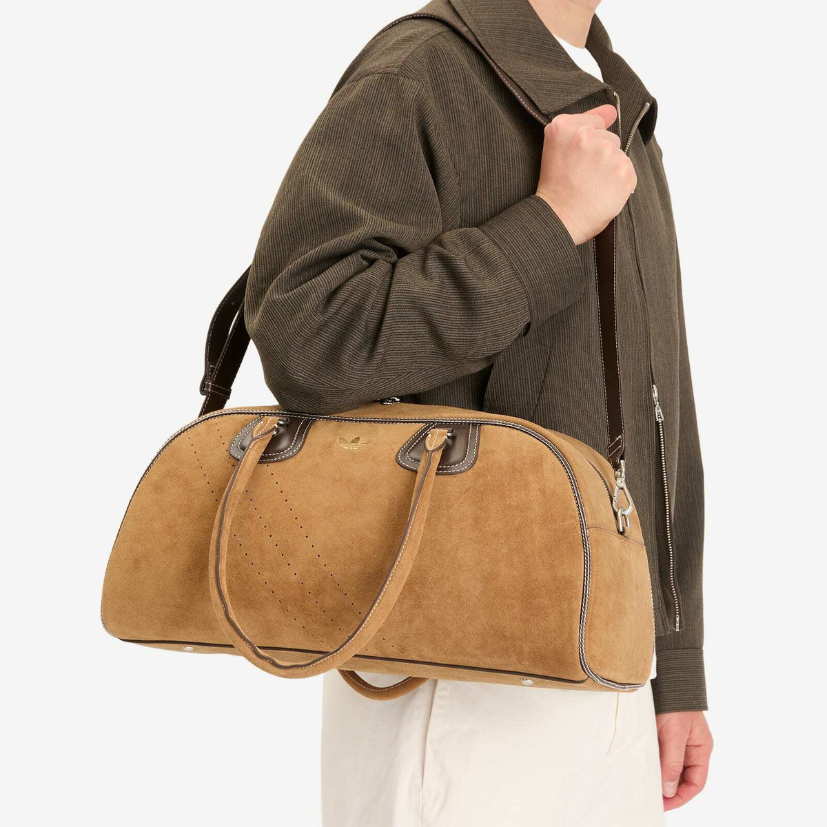 adidas wales bonnerスエード ボストンバッグ ブラウン Adidas x Wales Bonner Suede Bowling Bag in Pantone adidas