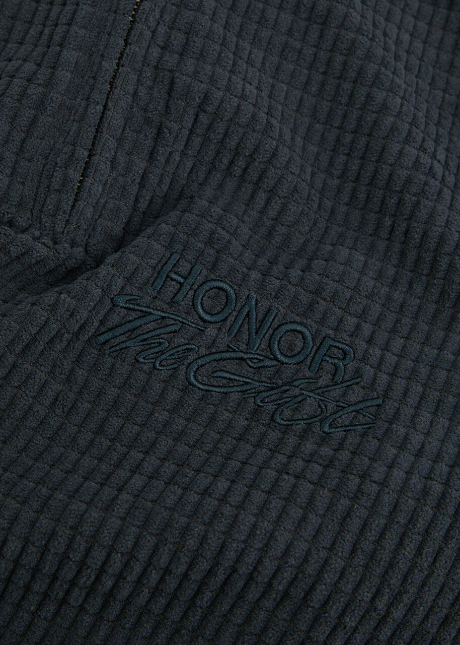 Honor The Gift Textured Knit Quarter-zip Sweatshirt Black