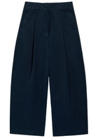 Studio Nicholson Peached Wide-leg Cotton-twill Trousers Navy