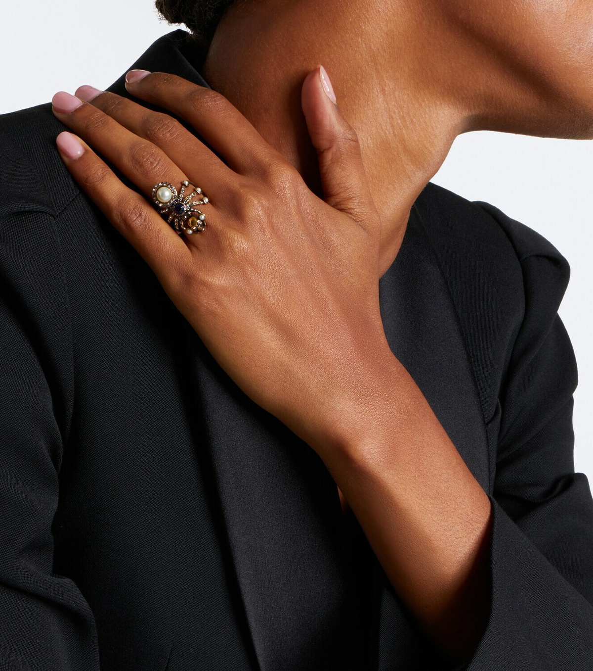 McQueen Spider embellished ring