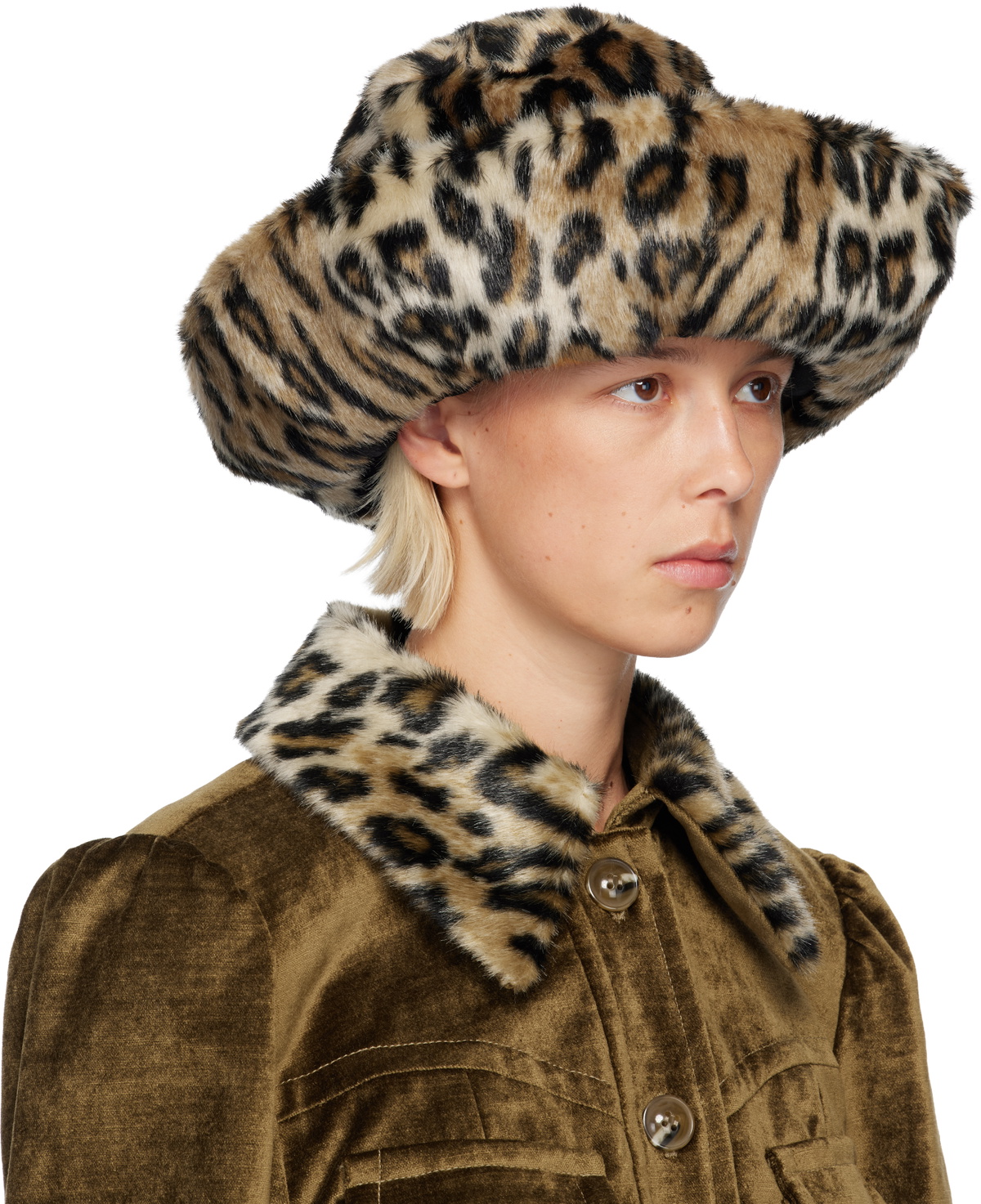 Anna Sui Multicolor Faux Leopard Hat