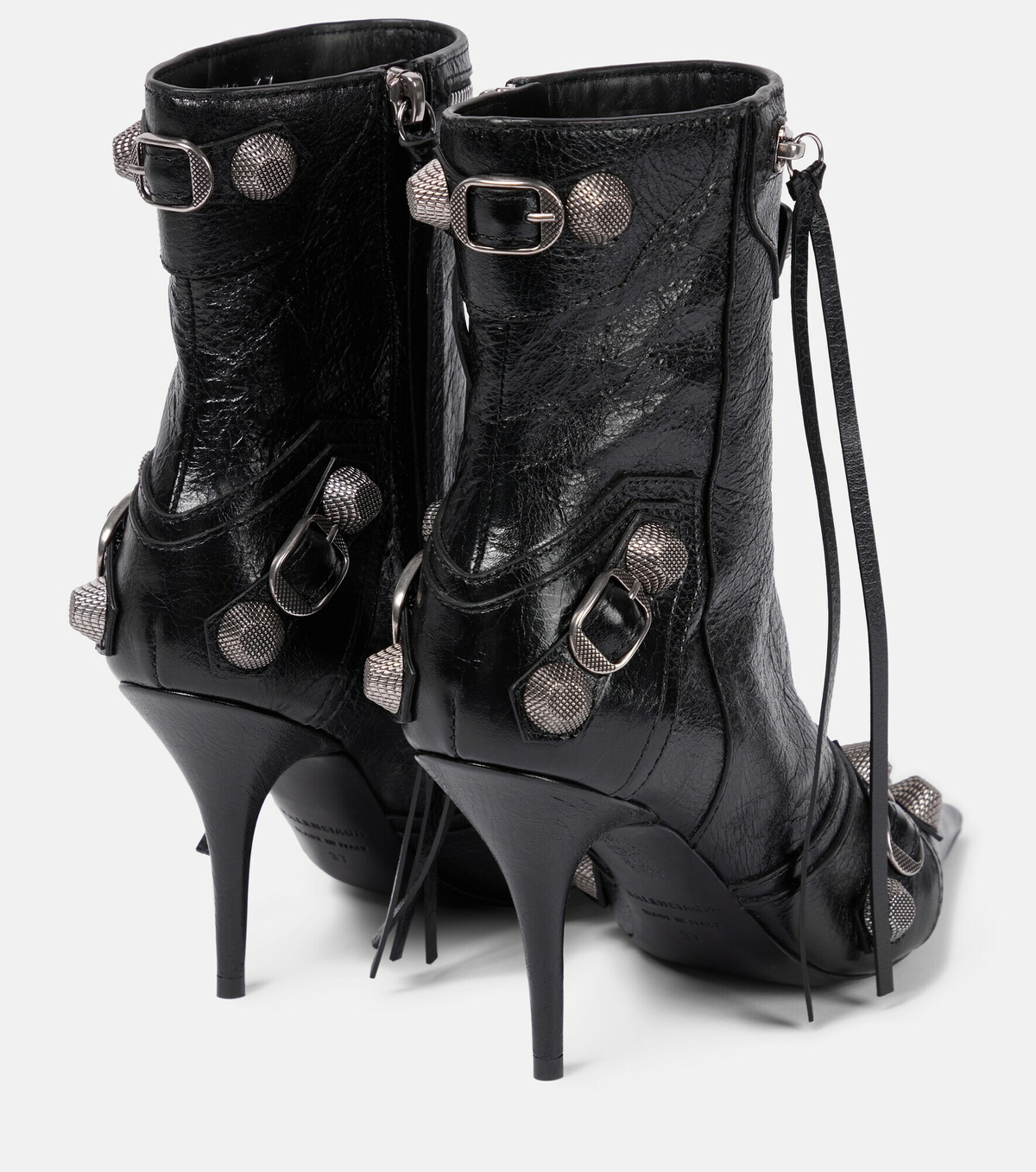 Balenciaga - Cagole leather ankle boots