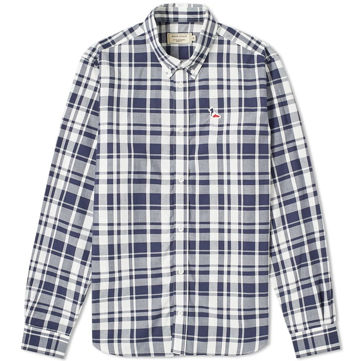 Photo: Maison Kitsun&eacute; Large Check Button Down Shirt