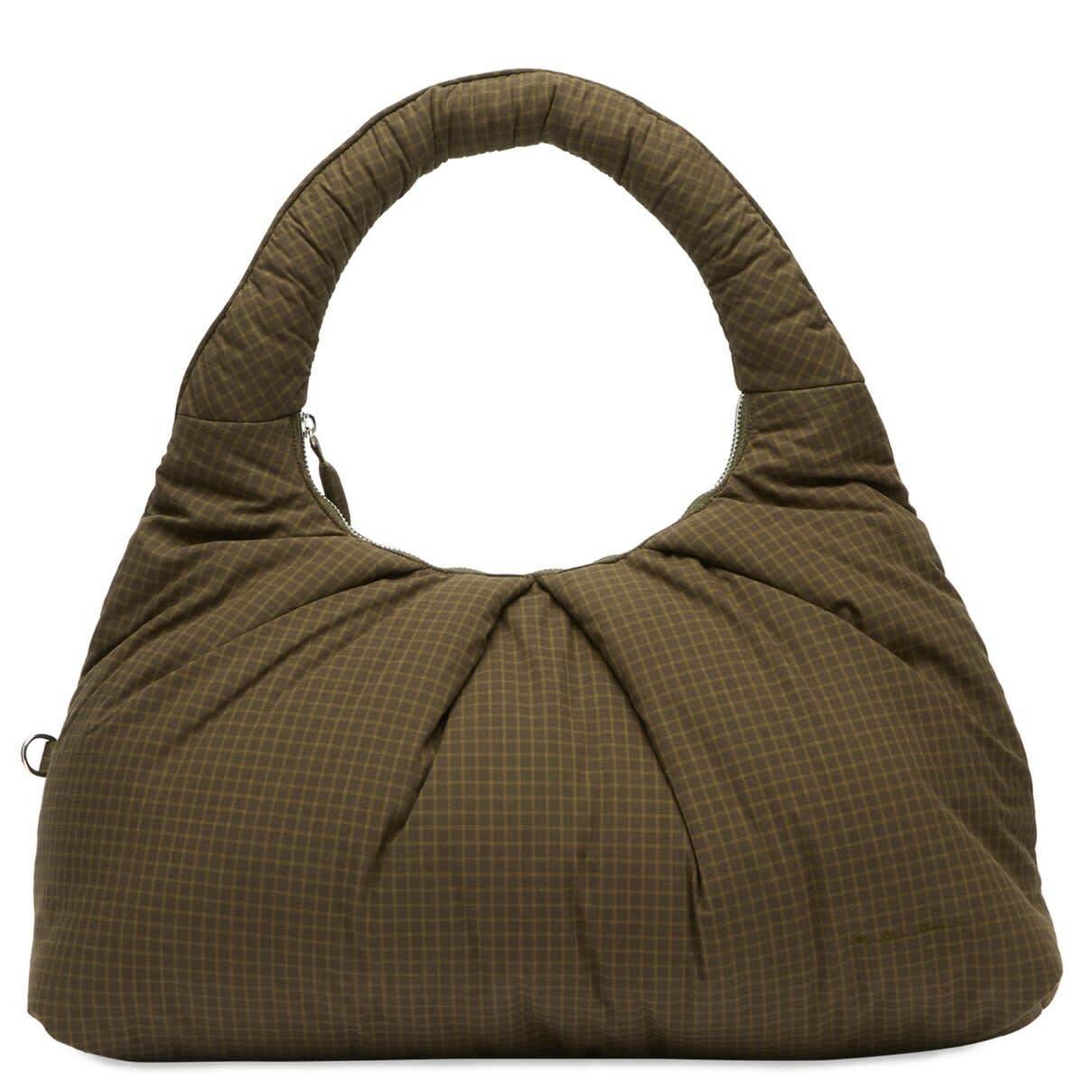 My Mum Made It Women's Large Pleat Puffer Tote Bag in Ivy Check 