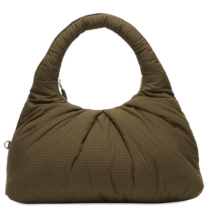 Photo: My Mum Made It Women's Large Pleat Puffer Tote Bag in Ivy Check 