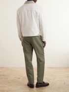 Brunello Cucinelli - Leather-Trimmed Denim Jacket - Neutrals