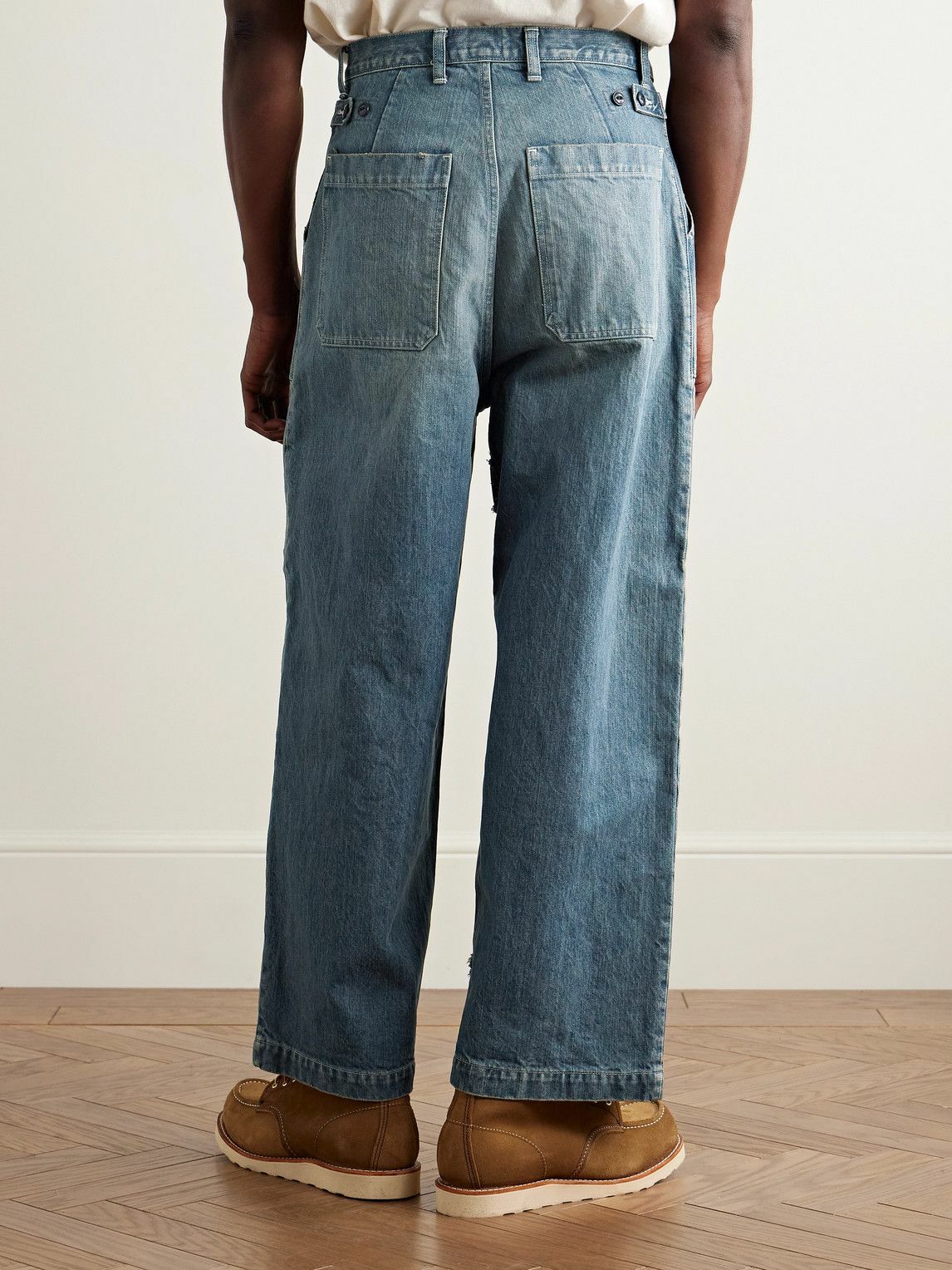 KAPITAL - Rushfield Remake Wide-Leg Panelled Distressed Jeans